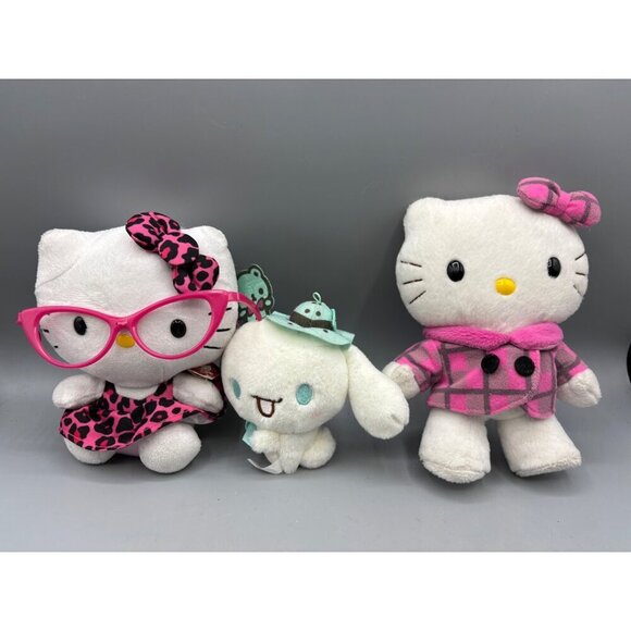 3 Pc Hello Kitty & Cinnamoroll Plush Toy Set‎ - Cute Collectible & Soft - Picture 1 of 6